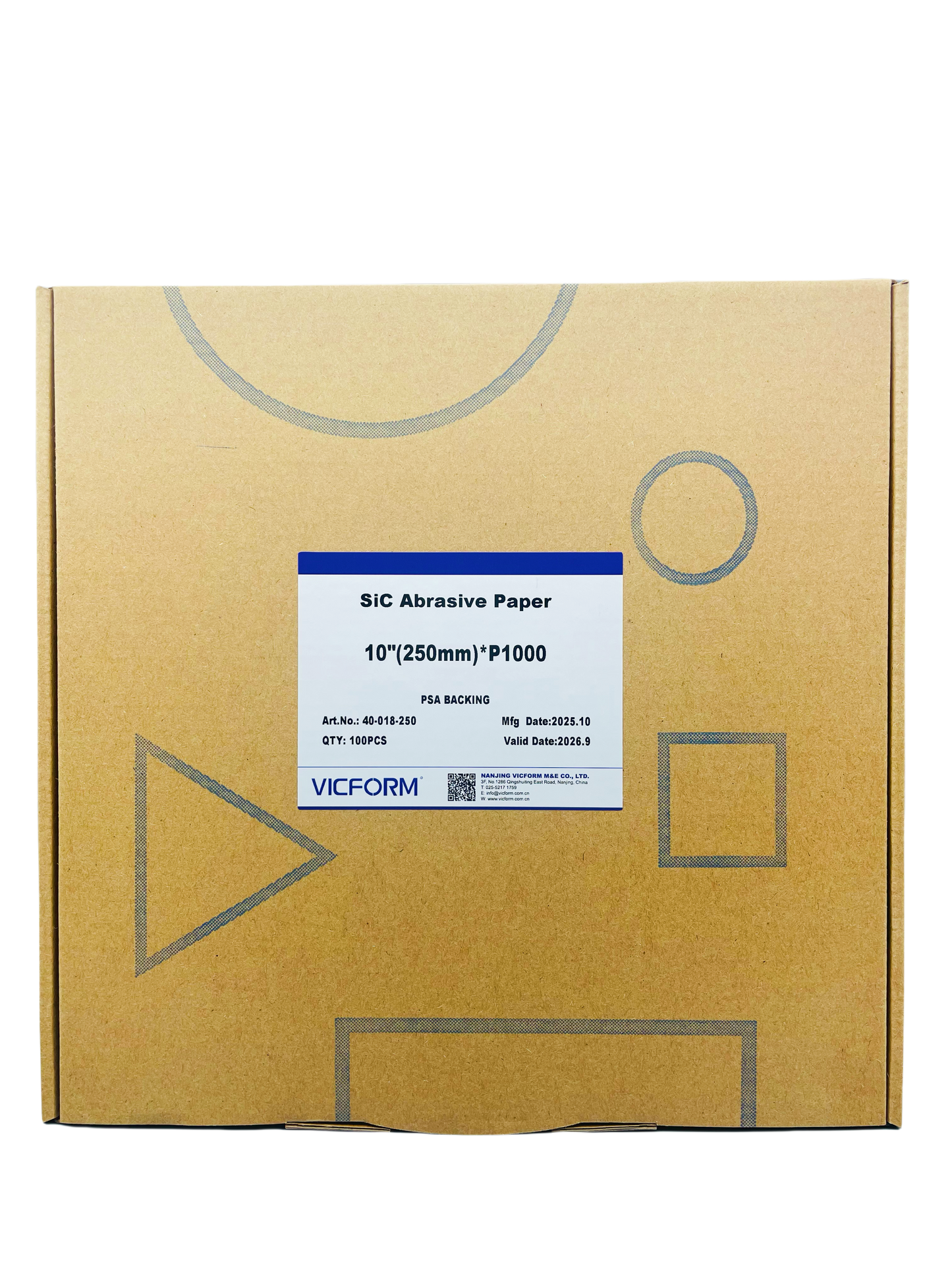 VICFORM 100 PCS PSA 10 Inch Adhesive Backed Sandpaper 1000 Grit for Metallography Grinding and Polishing