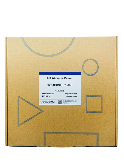 VICFORM 100 PCS PSA 10 Inch Adhesive Backed Sandpaper 1000 Grit for Metallography Grinding and Polishing
