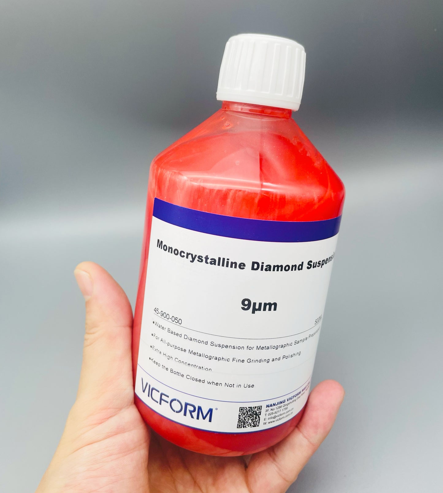 9 Micron VICFORM Monocrystalline Diamond Suspension Liquid for Metallography Polishing 500ML